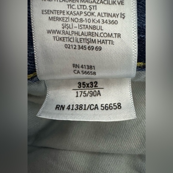 Polo Ralph Lauren Classic Fit Mens Jeans Straight Blue Whiskered 35x32 - Picture 8 of 14